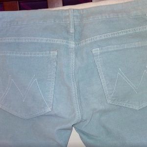 MOTHER- THE LOOKER CROP- CORDUROY, MINT COLOR, 30